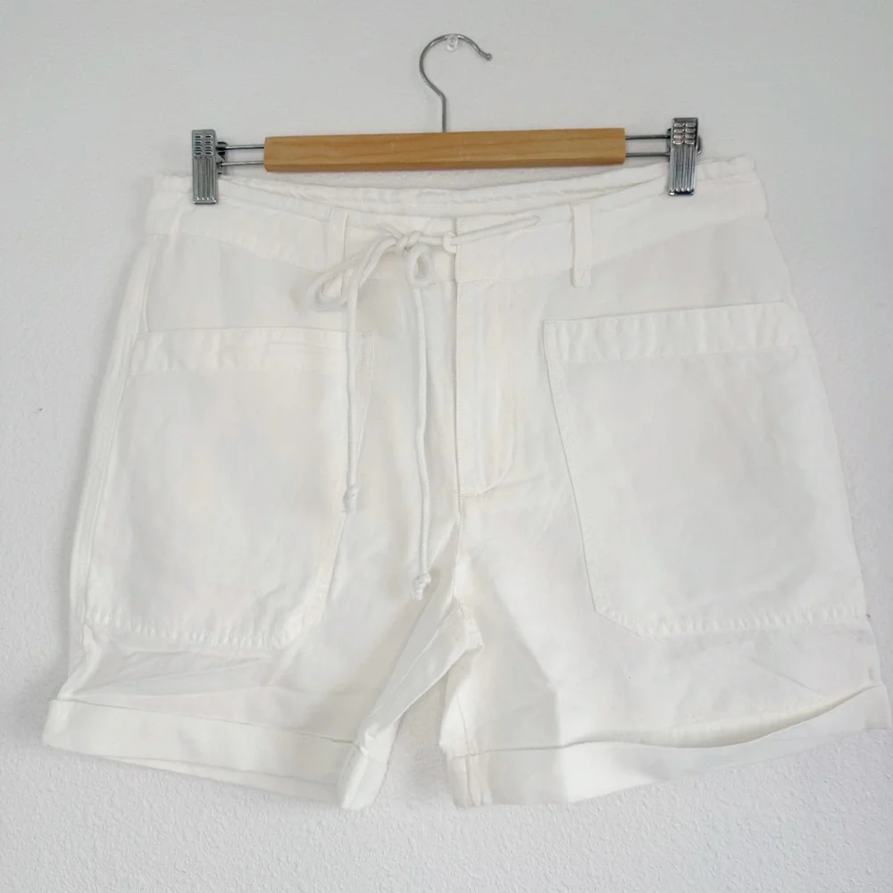Sundance Sea Level Linen-Blend Shorts NWT in White Petite Small